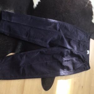 J Crew Navy Corduroy Pleated Straight Leg Pants Size 2